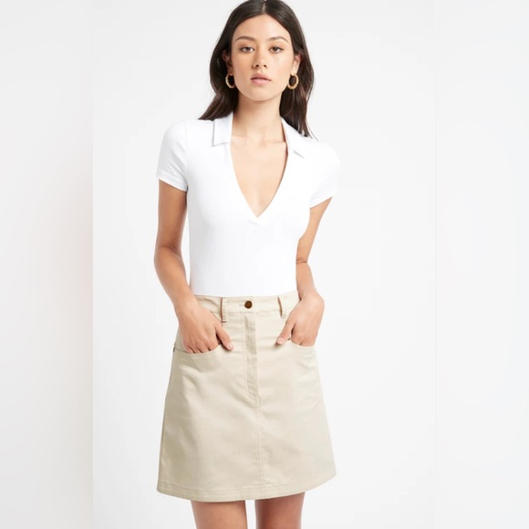 Kookai Cream Mini Skirt - Picture 1 of 8